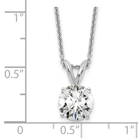 14k Yellow or White Gold Round Lab Grown Diamond Solitaire Necklace, 1 ctw. - Picture 6 of 6